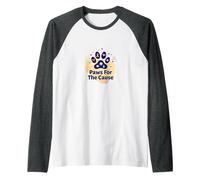Paws for The Cause: Heartfelt Pet Charity Support Raglan Baseball Tee, Men, Dark Heather/White, M