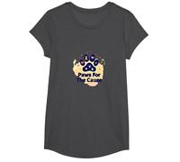 Paws for The Cause: Heartfelt Pet Charity Support T-Shirt, Girls, Dark Heather Grey, XS