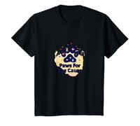 Paws for The Cause: Heartfelt Pet Charity Support T-Shirt, Kids, Black, 4 Years