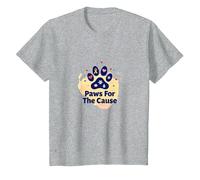Paws for The Cause: Heartfelt Pet Charity Support T-Shirt, Kids, Heather Grey, 4 Years