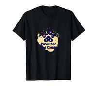 Paws for The Cause: Heartfelt Pet Charity Support T-Shirt, Men, Black, 6XL