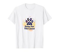 Paws for The Cause: Heartfelt Pet Charity Support T-Shirt, Men, White, 6XL