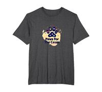 Paws for The Cause: Heartfelt Pet Charity Support T-Shirt, Men's Big and Tall, Dark Heather Grey, 2X Tall