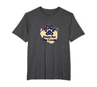 Paws for The Cause: Heartfelt Pet Charity Support T-Shirt, Men's Big and Tall, Dark Heather Grey, 4X Tall