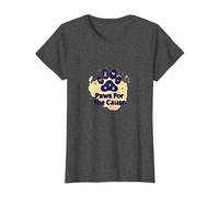 Paws for The Cause: Heartfelt Pet Charity Support T-Shirt, Women, Dark Heather Grey, XL