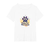Paws for The Cause: Heartfelt Pet Charity Support T-Shirt, Women's Plus, White, 4X