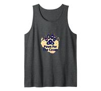 Paws for The Cause: Heartfelt Pet Charity Support Tank Top, Men, Dark Heather Grey, L