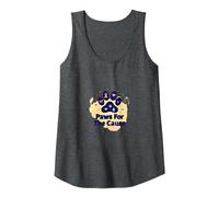 Paws for The Cause: Heartfelt Pet Charity Support Tank Top, Women, Dark Heather Grey, L
