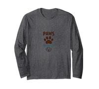 Paws for The Win: Playful Dog Lover Long Sleeve T-Shirt, Adult Unisex, Dark Heather Grey, XXL