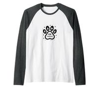 Paws for Thought Pet Lover Quote Paw Raglan Baseball Tee, Men, Dark Heather/White, XL