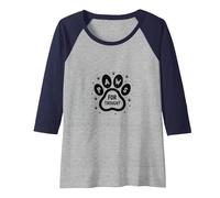 Paws for Thought Pet Lover Quote Paw Raglan Baseball Tee, Women, Navy/Athletic Heather, XL