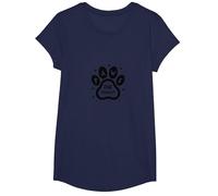 Paws for Thought Pet Lover Quote Paw T-Shirt, Girls, Navy, Large