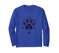 Paws for Thought: Whimsical Cat Lover Long Sleeve T-Shirt, Adult Unisex, Royal Blue, L