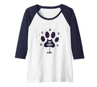 Paws for Thought: Whimsical Cat Lover Raglan Baseball Tee, Women, Navy/White, L