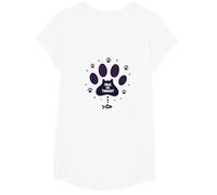 Paws for Thought: Whimsical Cat Lover T-Shirt, Girls, White, Small
