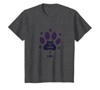 Paws for Thought: Whimsical Cat Lover T-Shirt, Kids, Dark Heather Grey, 4 Years