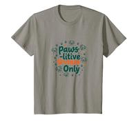 Paws-itive Vibes Only Dog Lover T-Shirt, Kids, Slate, 6 Years