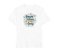 Paws-itive Vibes Only Dog Lover T-Shirt, Men's Big and Tall, White, 3X Tall