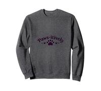 Paws-itively Adorable Pet Lover Design with Paw Sweatshirt, Adult Unisex, Dark Heather Grey, XXL
