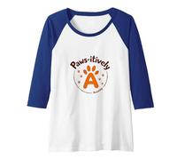 Paws-itively Amazing Pet Lover Paw Raglan Baseball Tee, Women, Royal Blue/White, M