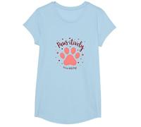 Paws-itively in Love with Dogs Paw Print Heart T-Shirt, Girls, Baby Blue, Small