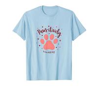 Paws-itively in Love with Dogs Paw Print Heart T-Shirt, Men, Baby Blue, XXL