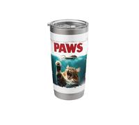 Paws Kitty Cat Mouse Travel Coffee Mug Hot Cold Water Bottle Stainless Steel Insulated Tumbler