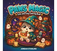 Paws Magic: Coloring Book for Adults and Teens Featuring Super Cute Magical Witch Cat with Cozy Halloween Vibes for Relaxation