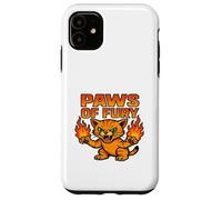 Paws of Fury Fire Cat Graphic Anime Style Case for iPhone 11