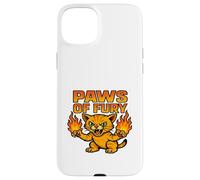 Paws of Fury Fire Cat Graphic Anime Style Case for iPhone 15 Plus