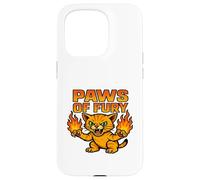 Paws of Fury Fire Cat Graphic Anime Style Case for iPhone 15 Pro