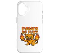 Paws of Fury Fire Cat Graphic Anime Style Case for iPhone 16