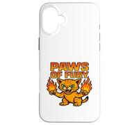 Paws of Fury Fire Cat Graphic Anime Style Case for iPhone 16 Plus