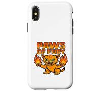 Paws of Fury Fire Cat Graphic Anime Style Case for iPhone X/XS