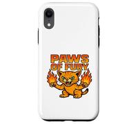 Paws of Fury Fire Cat Graphic Anime Style Case for iPhone XR