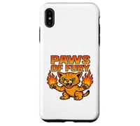 Paws of Fury Fire Cat Graphic Anime Style Case for iPhone XS Max