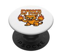 Paws of Fury Fire Cat Graphic Anime Style PopSockets Adhesive PopGrip
