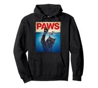 Paws Parody Black Cat Chasing a Cute Scared Mouse Top Kitten Pullover Hoodie