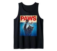 Paws Parody Black Cat Chasing a Cute Scared Mouse Top Kitten Tank Top