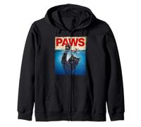 Paws Parody Black Cat Chasing a Cute Scared Mouse Top Kitten Zip Hoodie