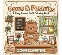 Paws & Pastries: A Cozy Animal Café Coloring Book with Cute Animals, Sweet Treats & Relaxing Pages for All Ages