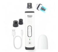 Paws Power Pet Nail Grinder for Dogs and Cats - Super Quiet and Low Vibration Electric Dog Nail Grinder with 2 LED Lights - USB Rechargeable and Cordless - 2 Speeds - Small to Large Pets