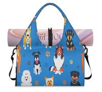 Paws Print Cute Dogs Sports Duffel Bag for Women Men Dogs Weekend Overnight Bag with Shoe Compartment Shoulder Tote Luggage Bag for Yoga Gym Travel
