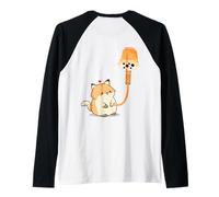 Paws Purr Meow Cat Fuel Boba Bubble Milk Tea Art ON Back Raglan Baseball Tee