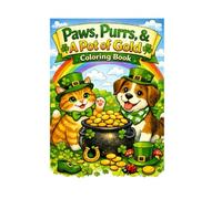Paws, Purrs & A Pot of Gold: Kid's Coloring Book