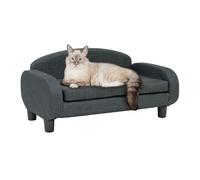 Paws & Purrs Modern Pet Sofa 31.5" Wide Low Back Lounging Bed with Removable Mattress Cover in Espresso/Gray