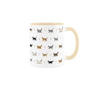 Paws & Purrs Mug - Tea/Coffee Beige Ceramic Cup Gifts for Cat Lovers