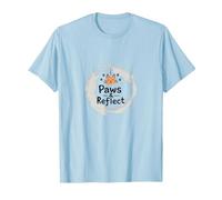 Paws & Reflect: Mindful Cat Lover's Inspirational Quote T-Shirt, Men, Baby Blue, 3XL
