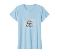 Paws & Reflect: Mindful Cat Lover's Inspirational Quote T-Shirt, Women, Baby Blue, 3XL