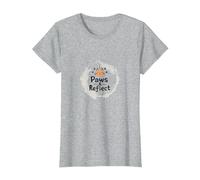 Paws & Reflect: Mindful Cat Lover's Inspirational Quote T-Shirt, Women, Heather Grey, 3XL